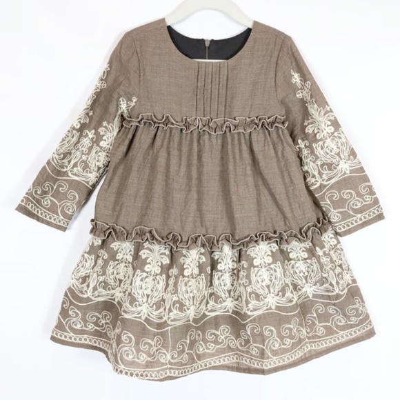 Isabella & Chloe Embroidery Ribbon Ruffle Dress - Picture 8 of 8